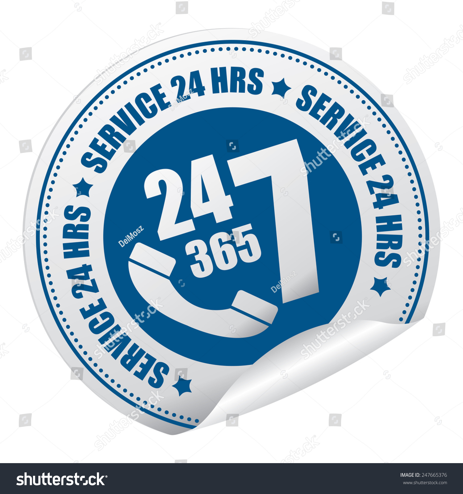 Blue 24 7 365 Service 24 Hrs Or 24 Hours A Day Royalty Free Stock Photo Avopix Com