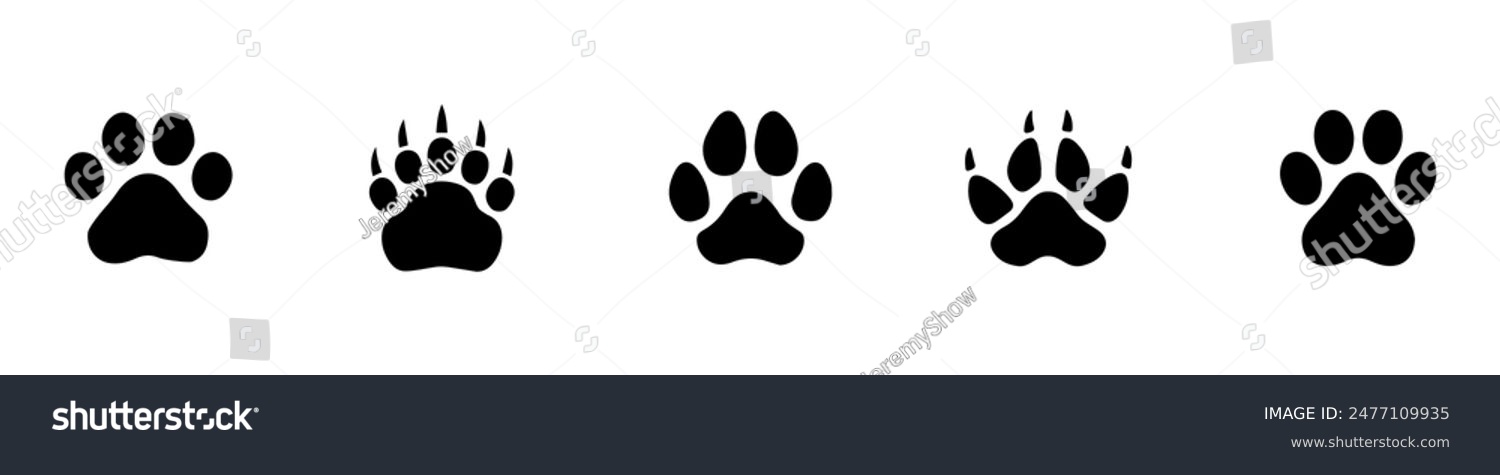 Paw Icon. Paws Icons. Dog, bear and cat paw - Royalty Free Stock Vector ...