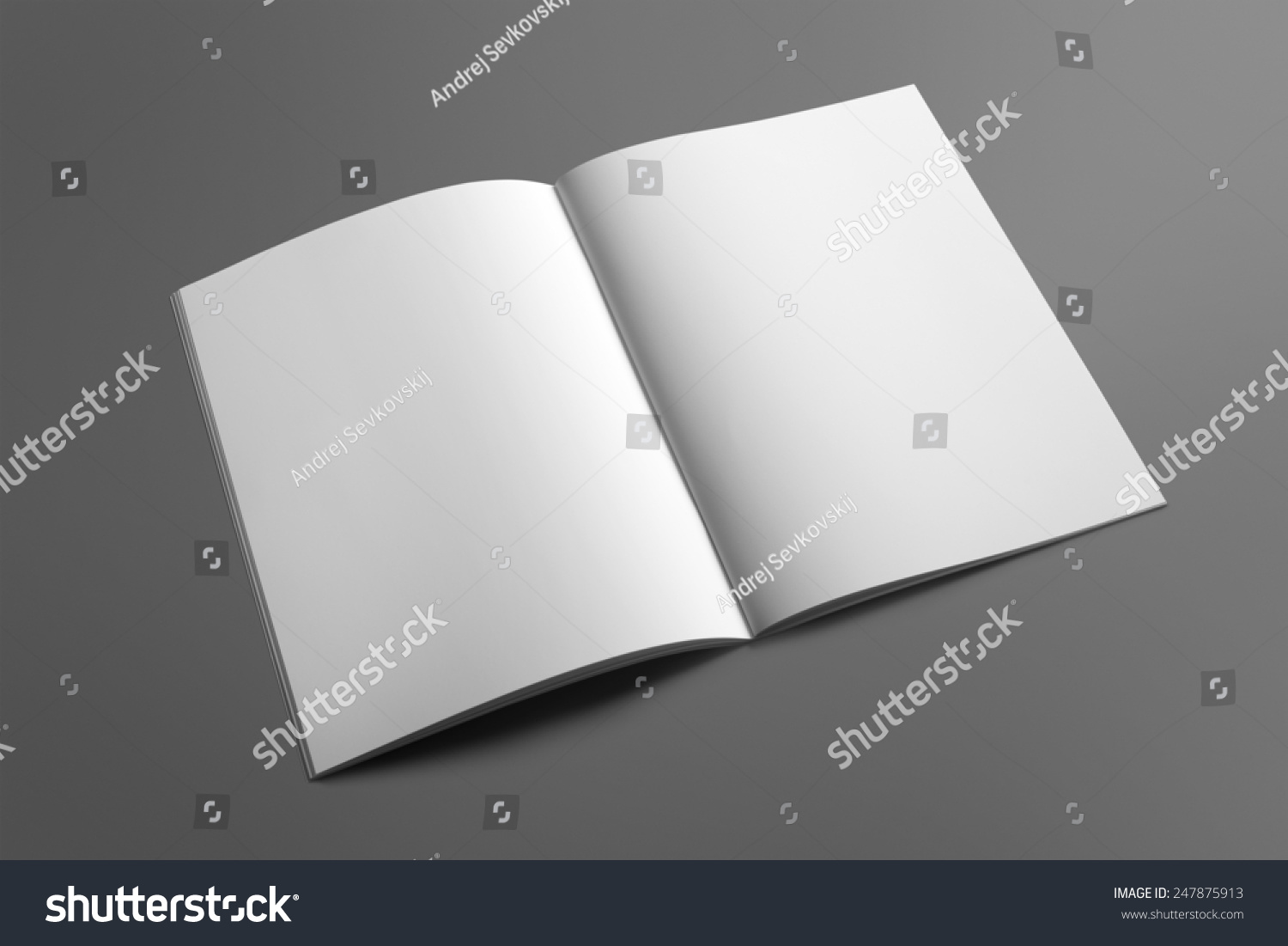 Blank Brochure magazine isolated on grey to replace your design #247875913