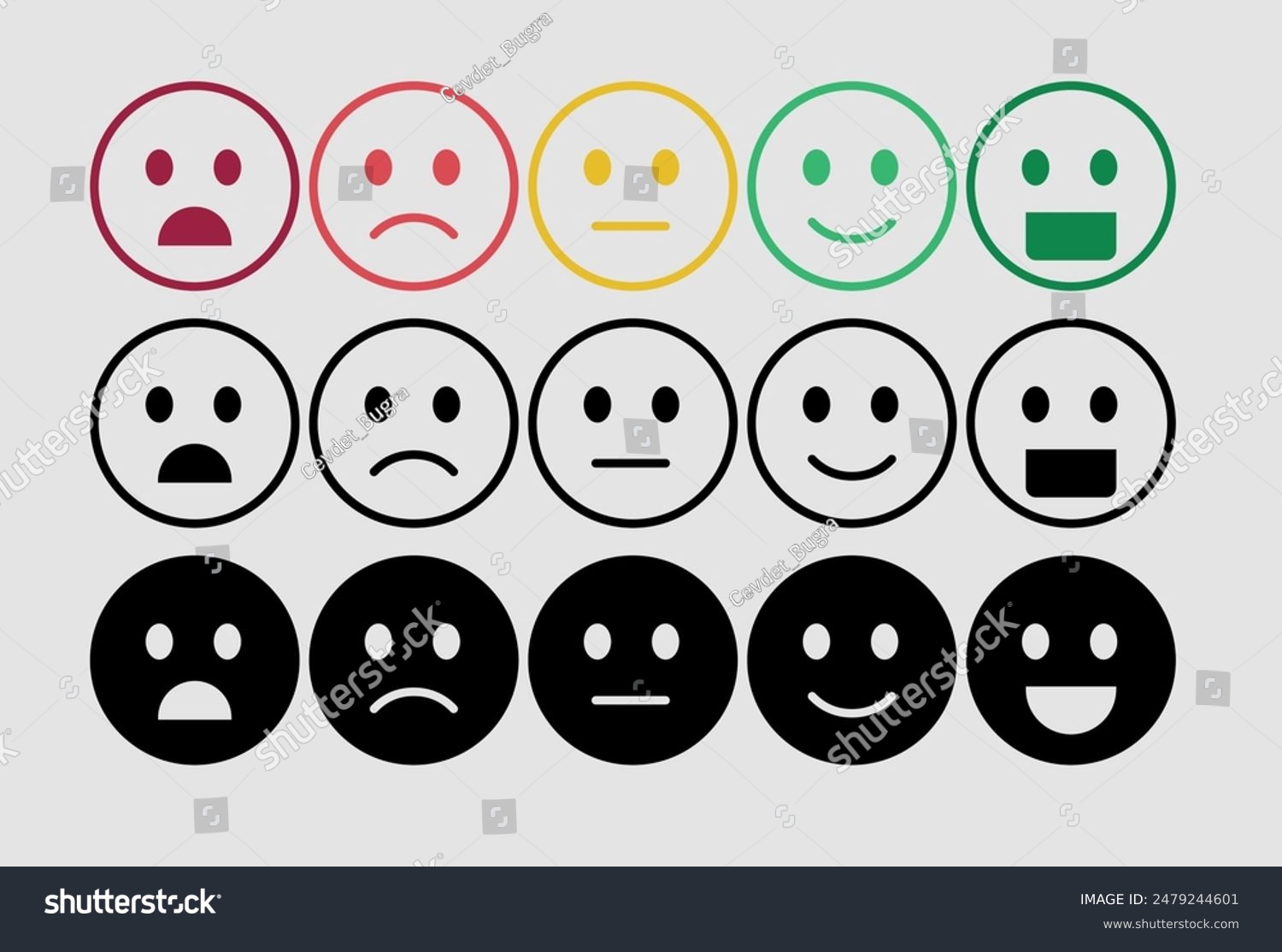 Doodle Emoji face icon set. Hand drawn sketch - Royalty Free Stock ...