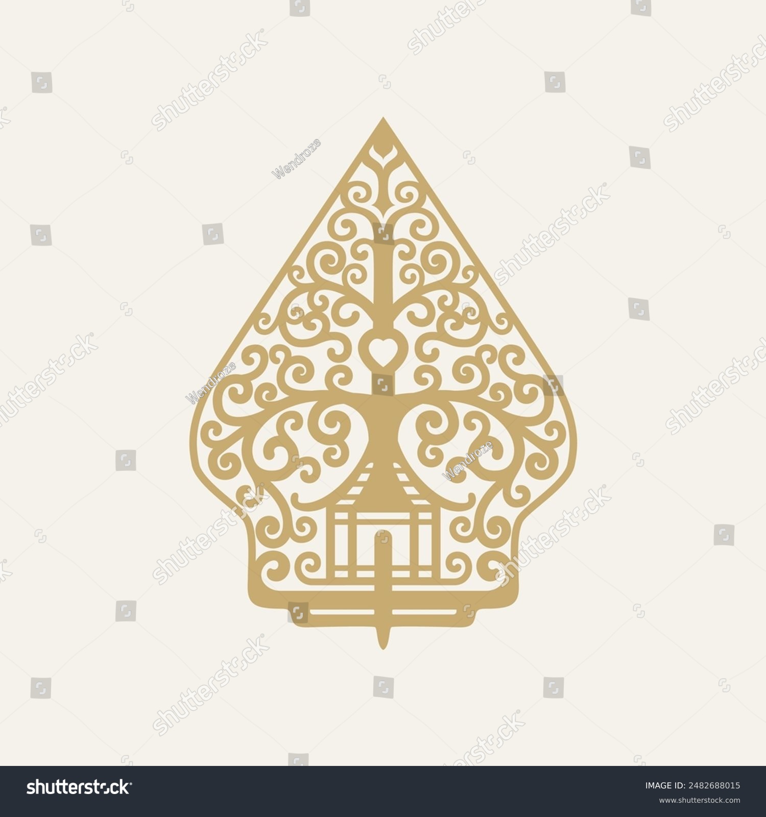 vector gunungan wayang jawa lines - Royalty Free Stock Vector ...