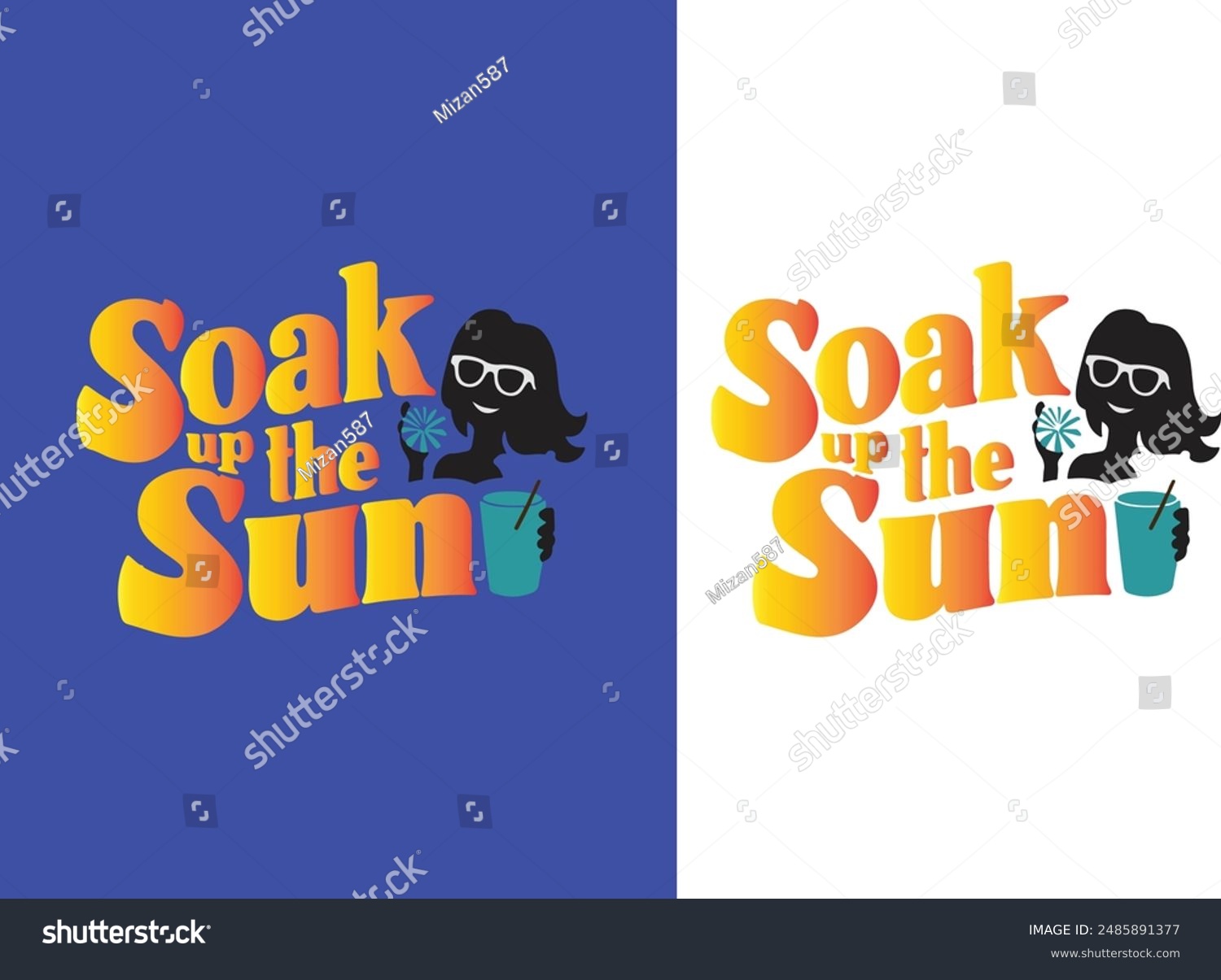 Soak up the sun vector arts illustration. - Royalty Free Stock Vector ...