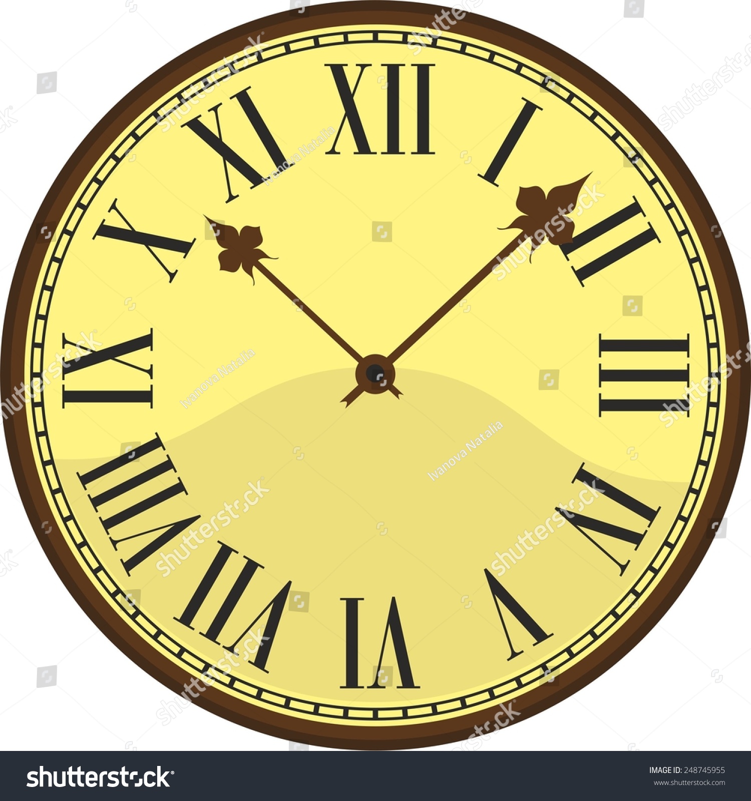 Vector old vintage clock face - Royalty Free Stock Vector 248745955 ...