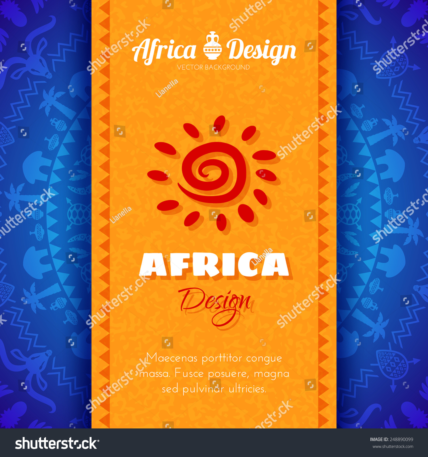 African Tribal Ethnic Art Background. Vector design #248890099
