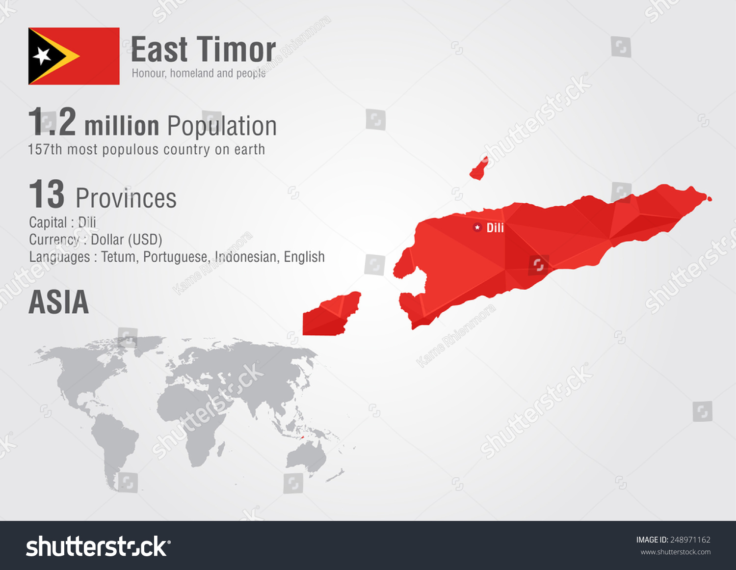 East Timor World Map With A Pixel Diamond Royalty Free Stock Vector   Avopix 248971162 