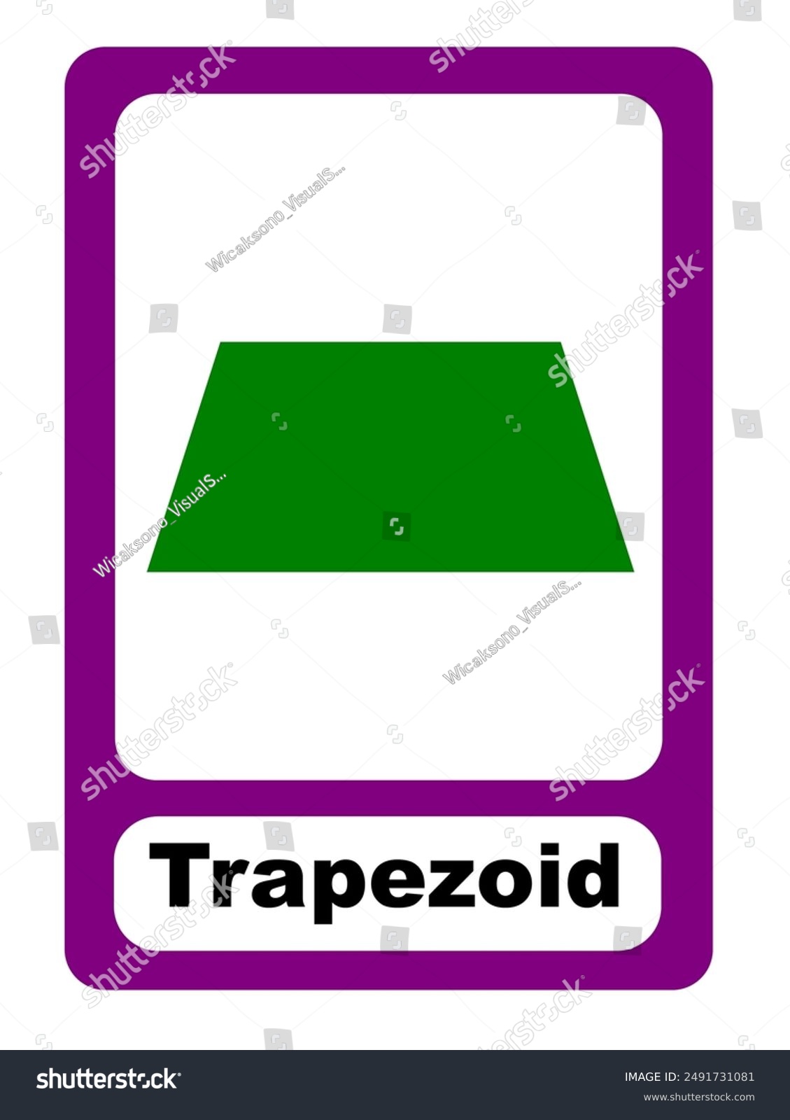Trapezoid Printable education flashcard. Flash - Royalty Free Stock ...