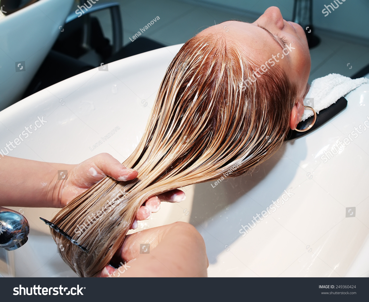 Hair care in modern spa salon #249360424