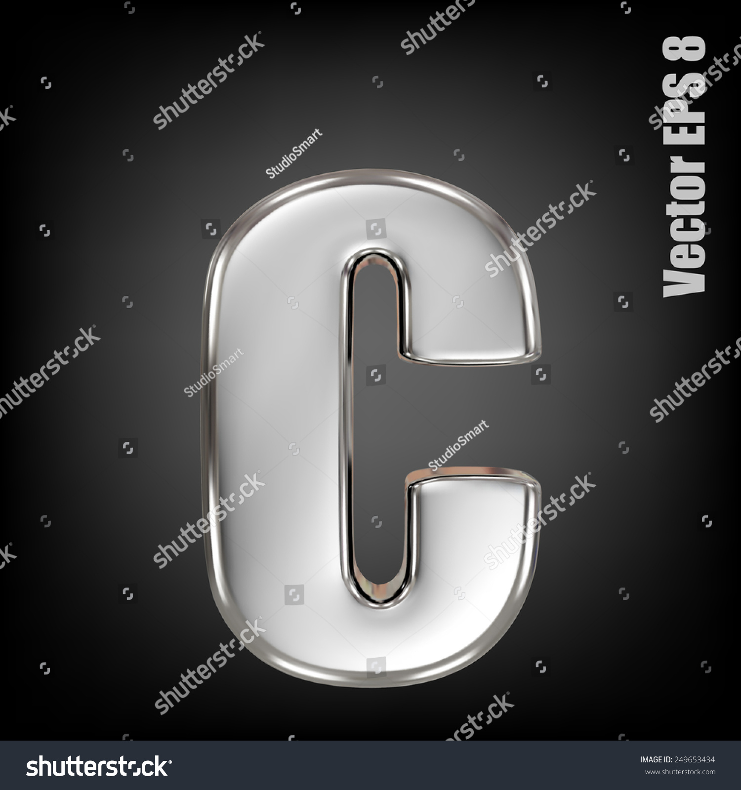 Vector letter c from metal alphabet. Lovercase - Royalty Free Stock ...
