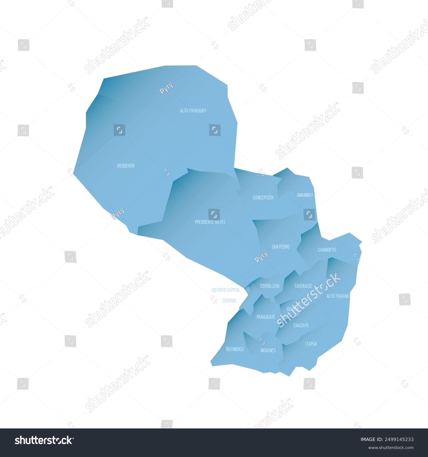 Paraguay Political Map Of Administrative Royalty Free Stock Vector Avopix 2499145233 