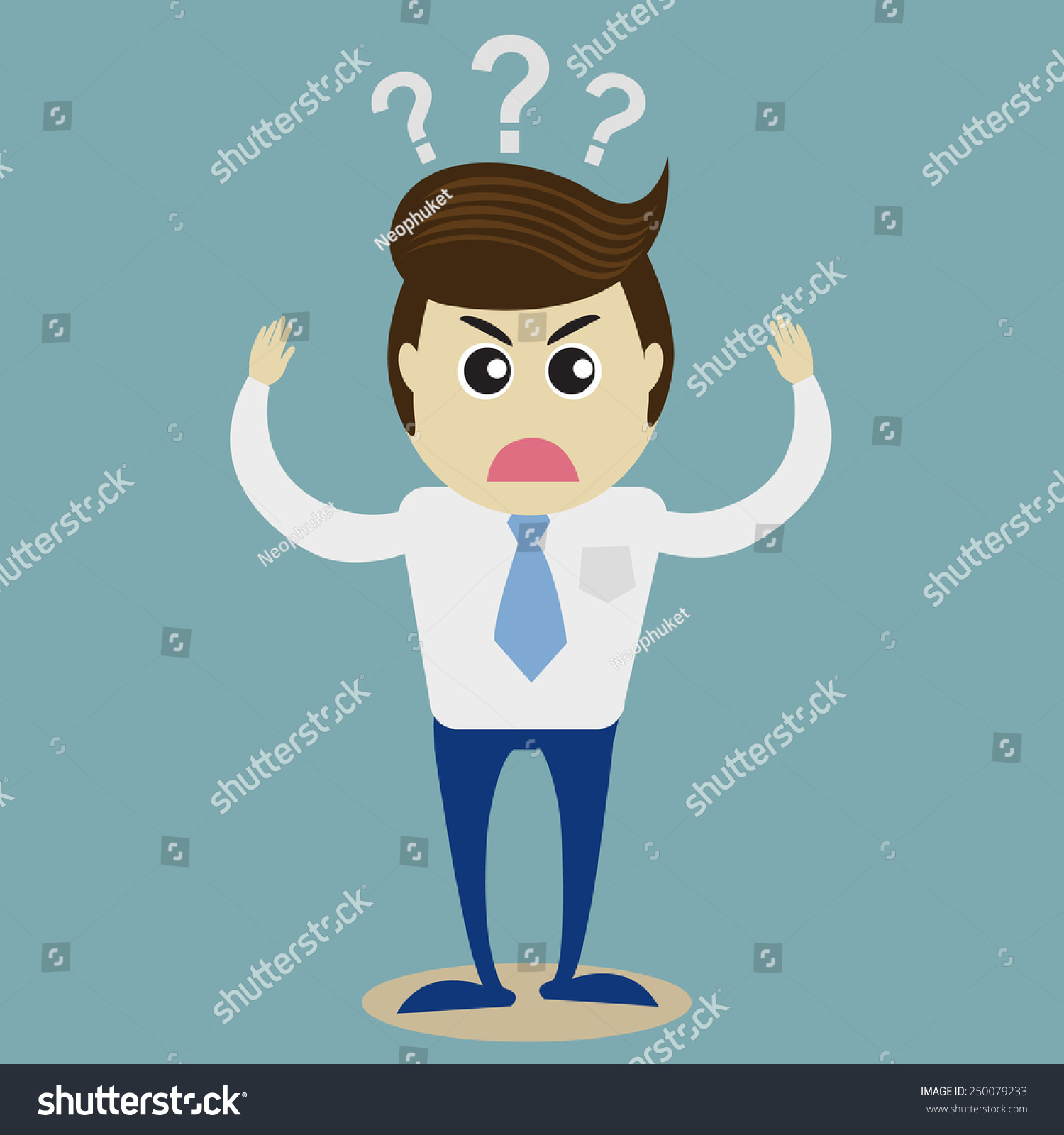 Businessman with question mark - Royalty Free Stock Vector 250079233 ...