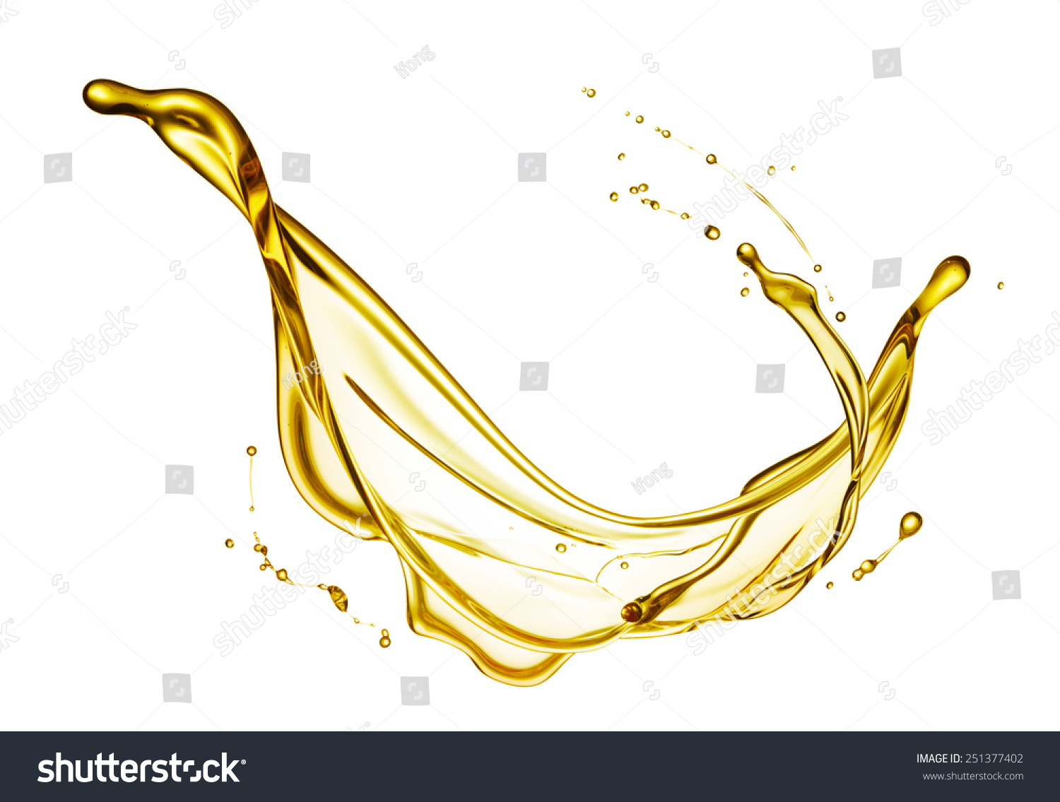 olive oil splashing isolated on white background #251377402