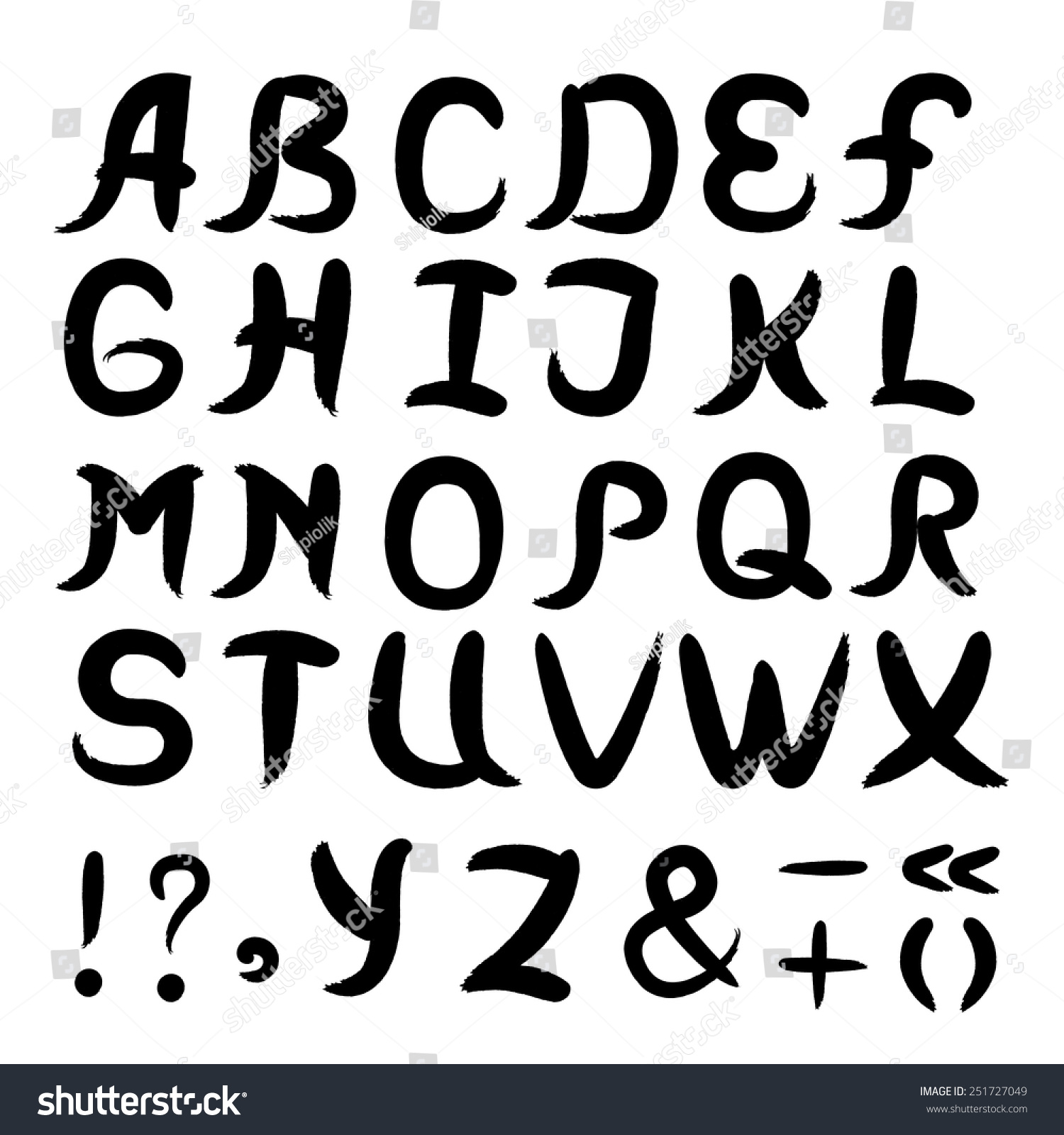 Royalty Free Watercolor Alphabet Font Abc Letters 251727049 Design Vector