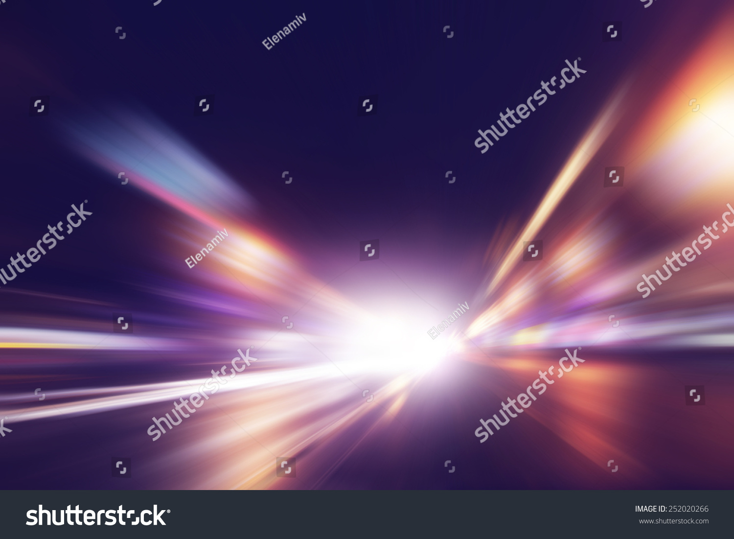 Abstract image of speed motion on the road at night time. #252020266