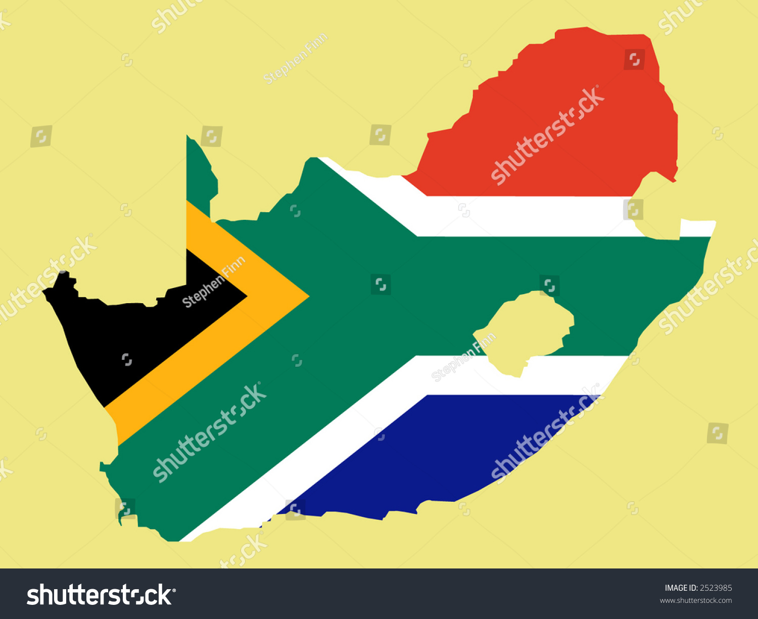 Map Of South Africa And South African Flag Royalty Free Stock Vector 2523985 8272