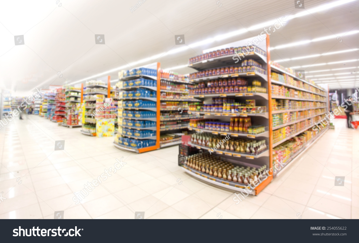 Supermarkets, lens blur effect. #254055622