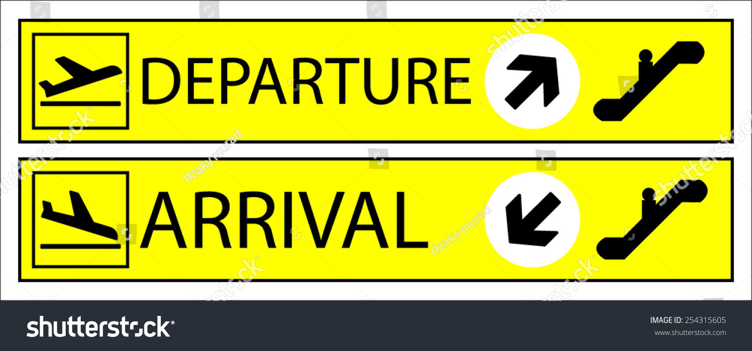 Realistic airport sign - arrivals and departures - Royalty Free Stock ...