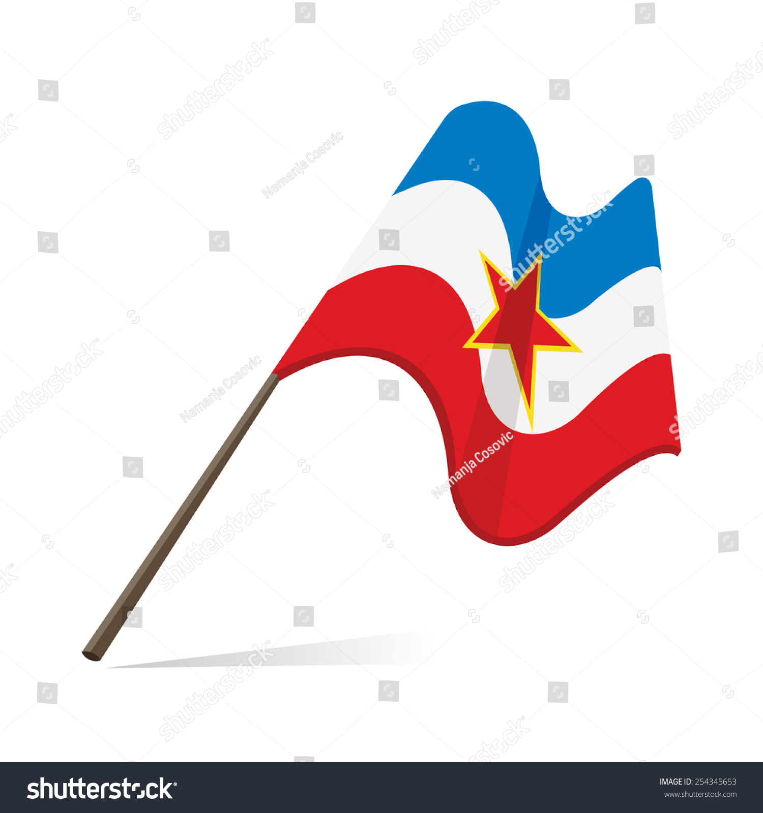 Yugoslavian flag, flag of Yugoslavia Royalty Free Stock Vector