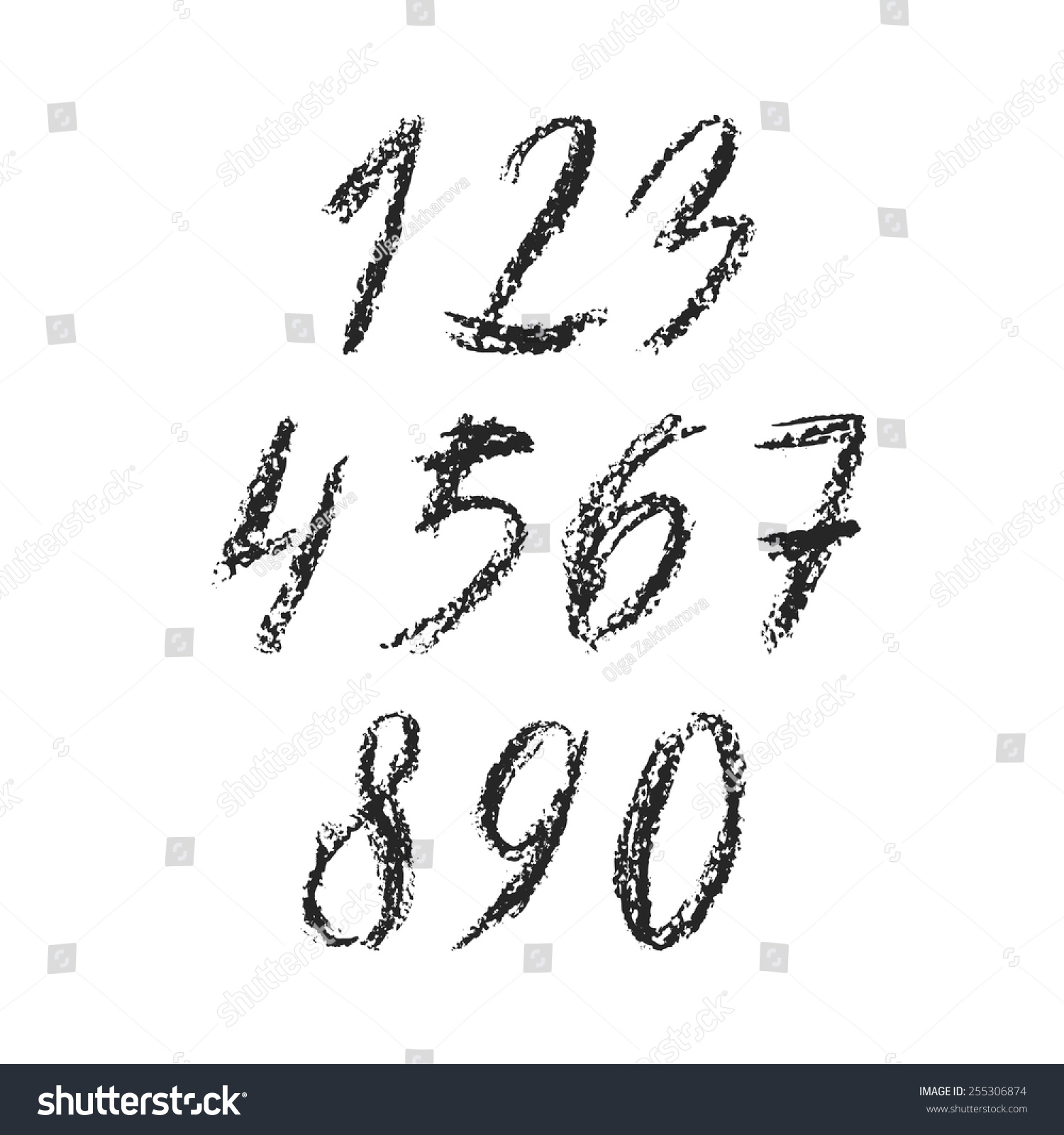 Handdrawn Charcoal Font - Vector File With - Royalty Free Stock Vector 