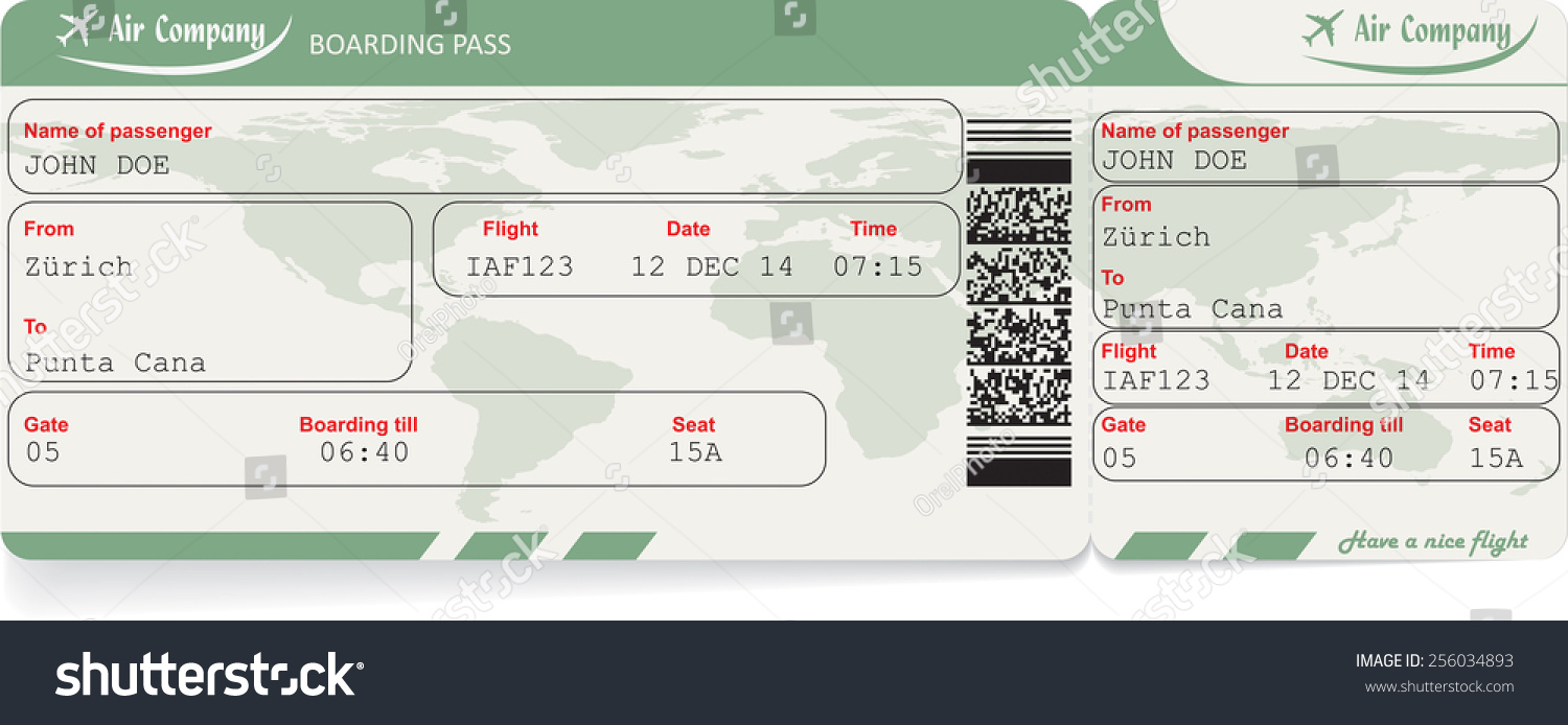 Vector Image Of Airline Boarding Pass Ticket Royalty Free Stock