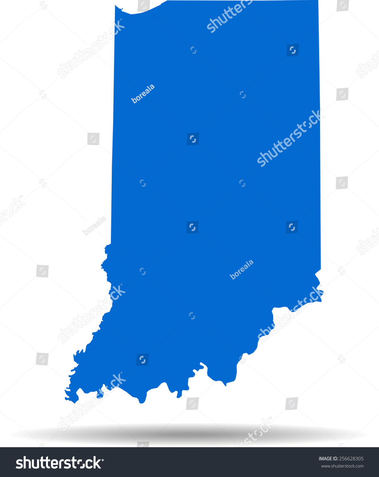 Detailed vector map of the Indiana - Royalty Free Stock Vector ...