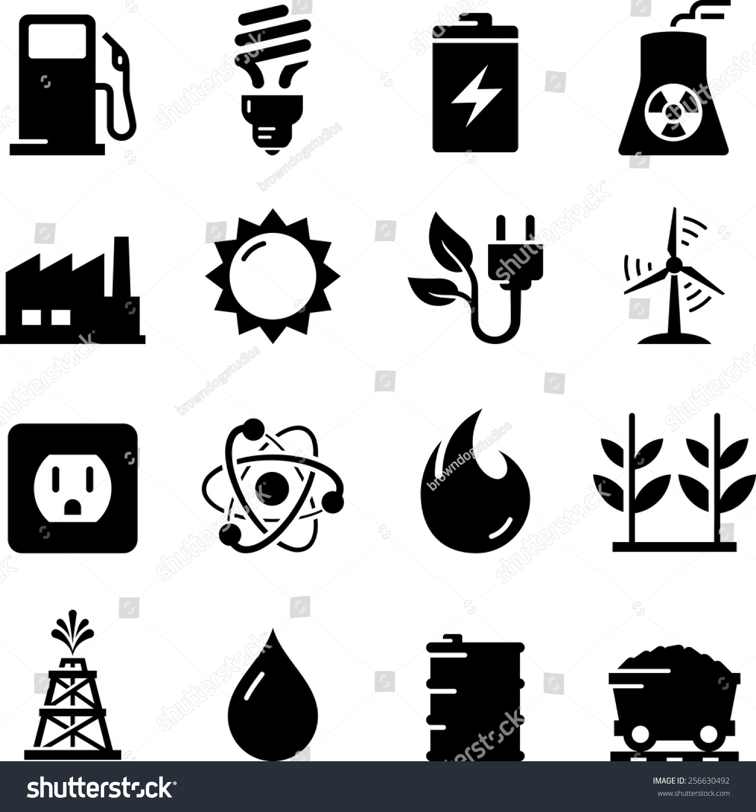 Fuel, gas and other forms of energy icons - Royalty Free Stock Vector ...