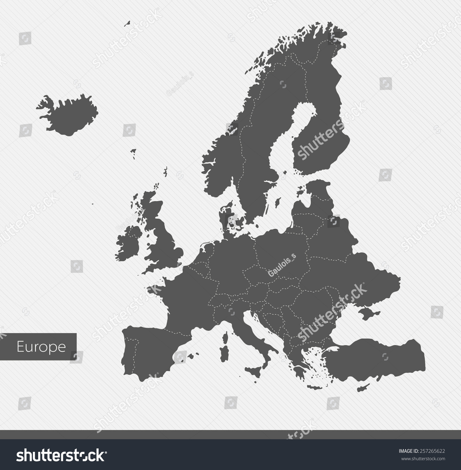 Map Of Europe Royalty Free Stock Vector 257265622