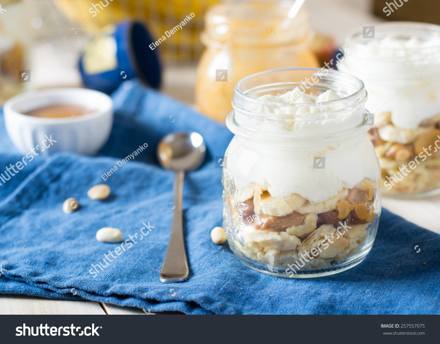 Banoffee in a glass jar #257557075