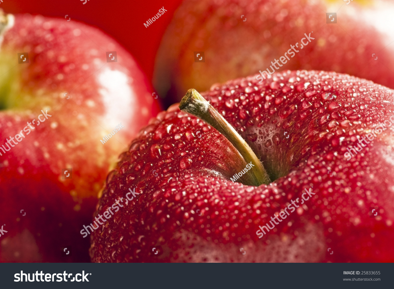 Red apple with water droplets #25833655
