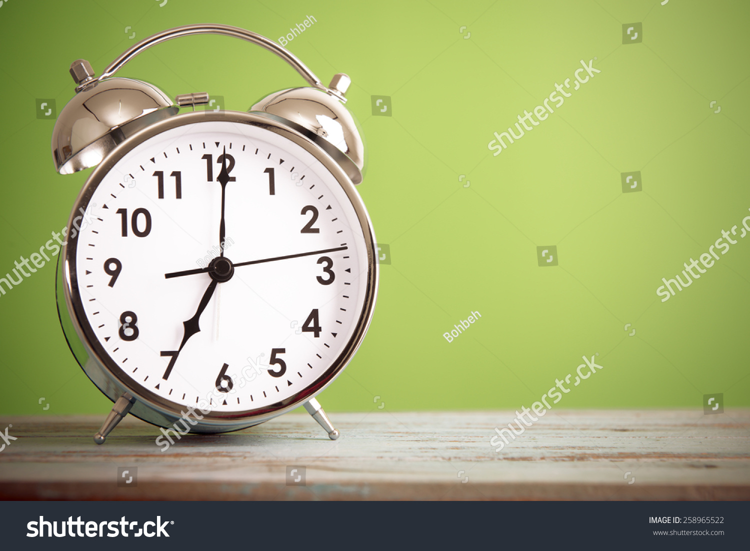 Retro alarm clock with retro colored #258965522