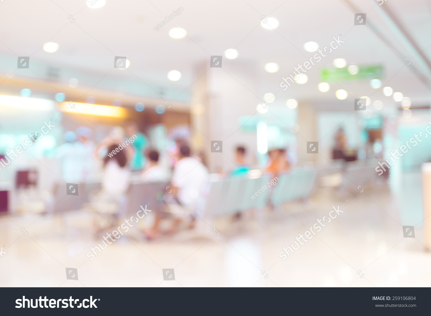 Blurred background : Vintage filter patient waiting for see doctor. #259106804