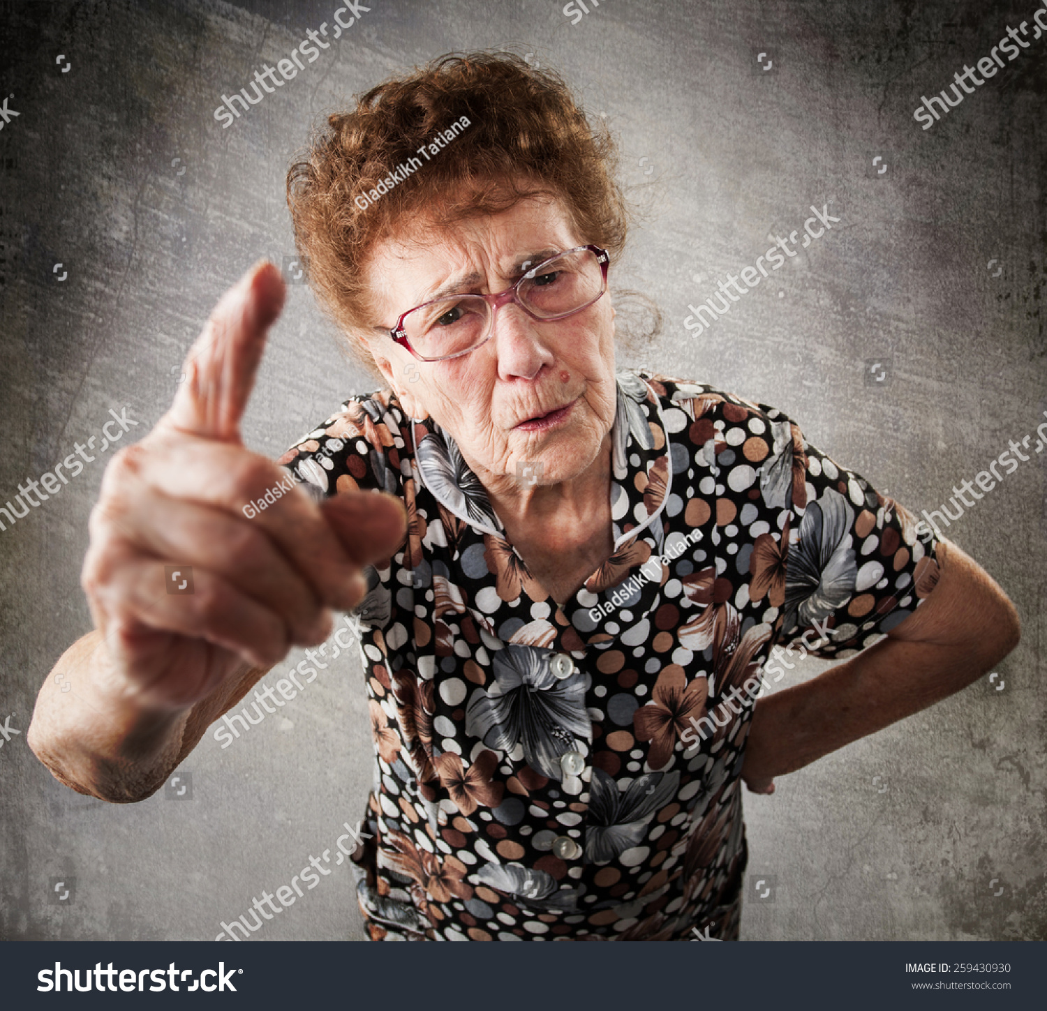 Scolded the old woman. Senior gives instruction. Anger grandmother #259430930