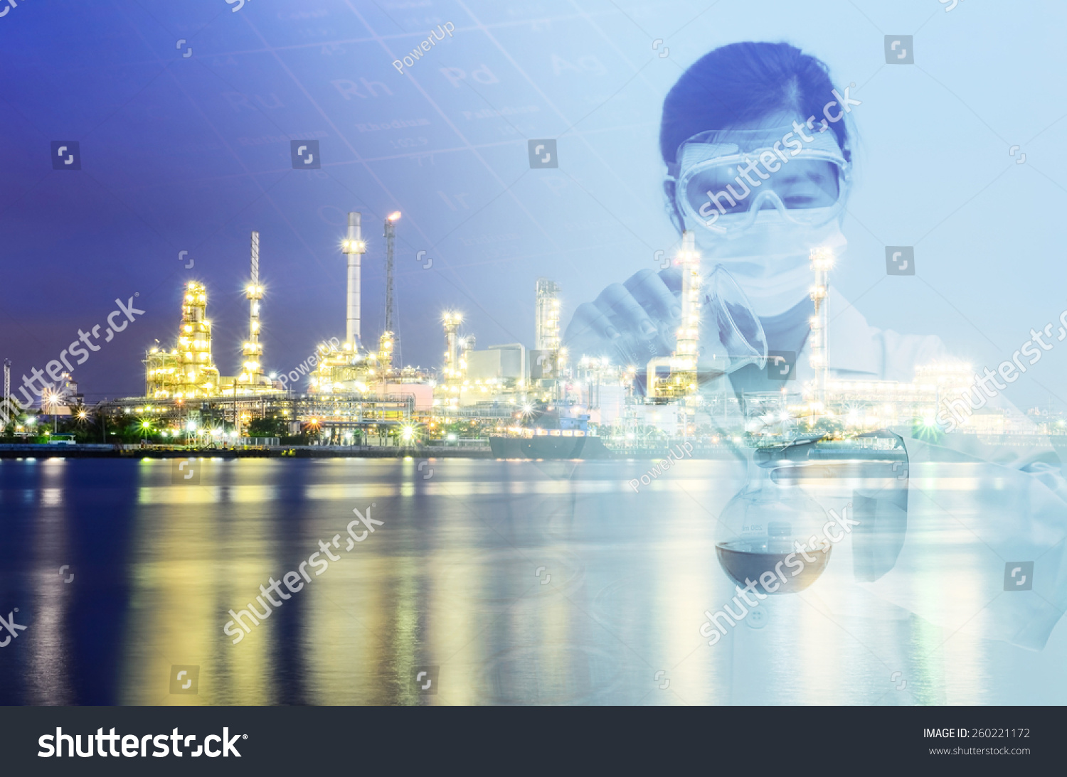 Scientist with oil refinery background , Laboratory research concept ...