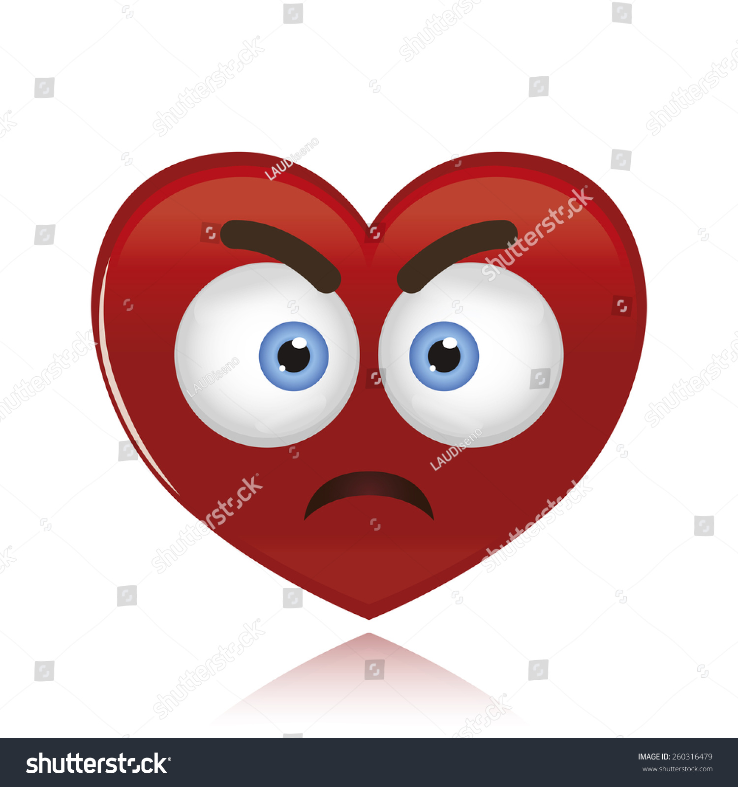 an isolated angry heart on a white background - Royalty Free Stock ...