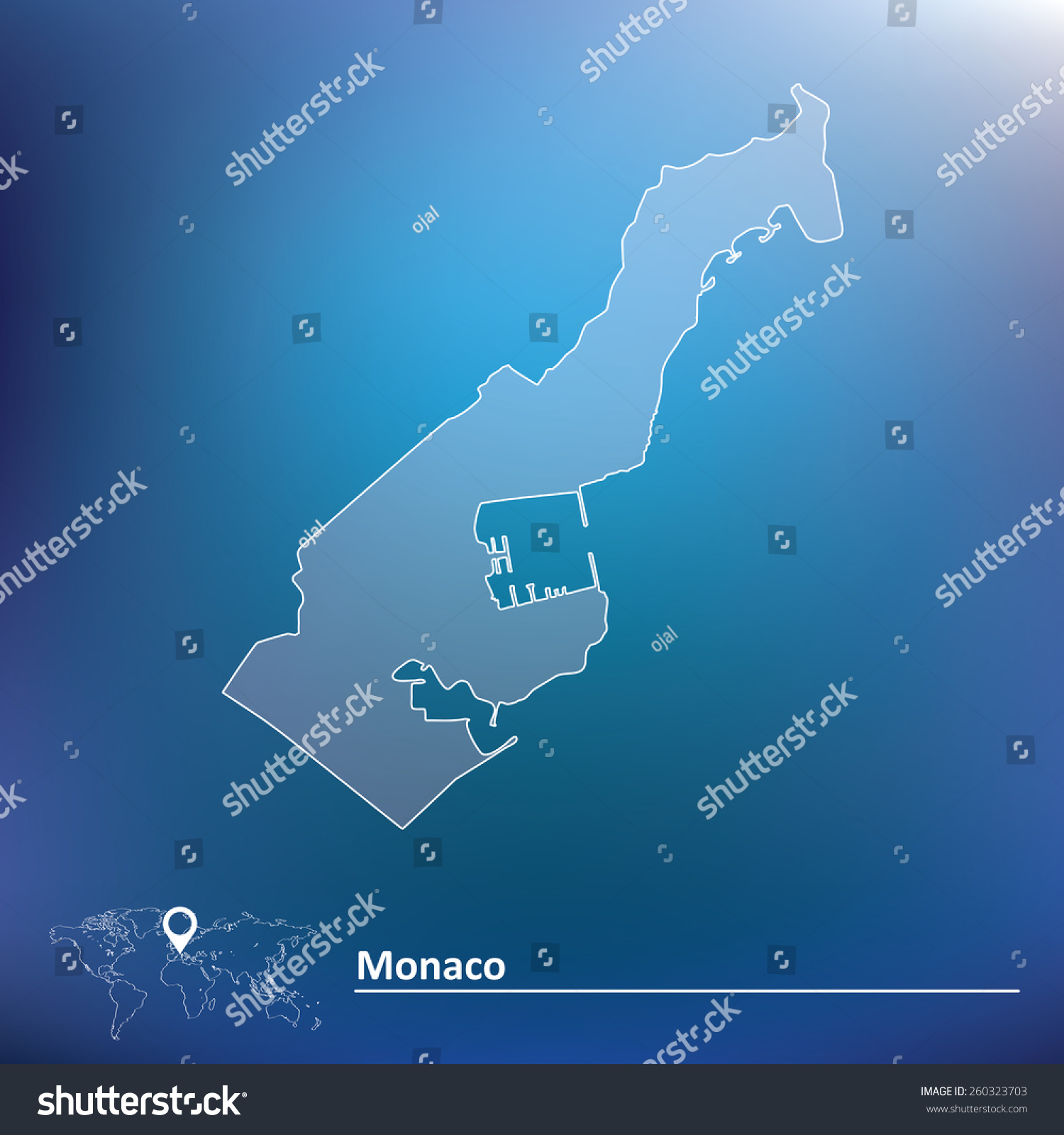 Map Of Monaco Vector Illustration Royalty Free Stock Vector