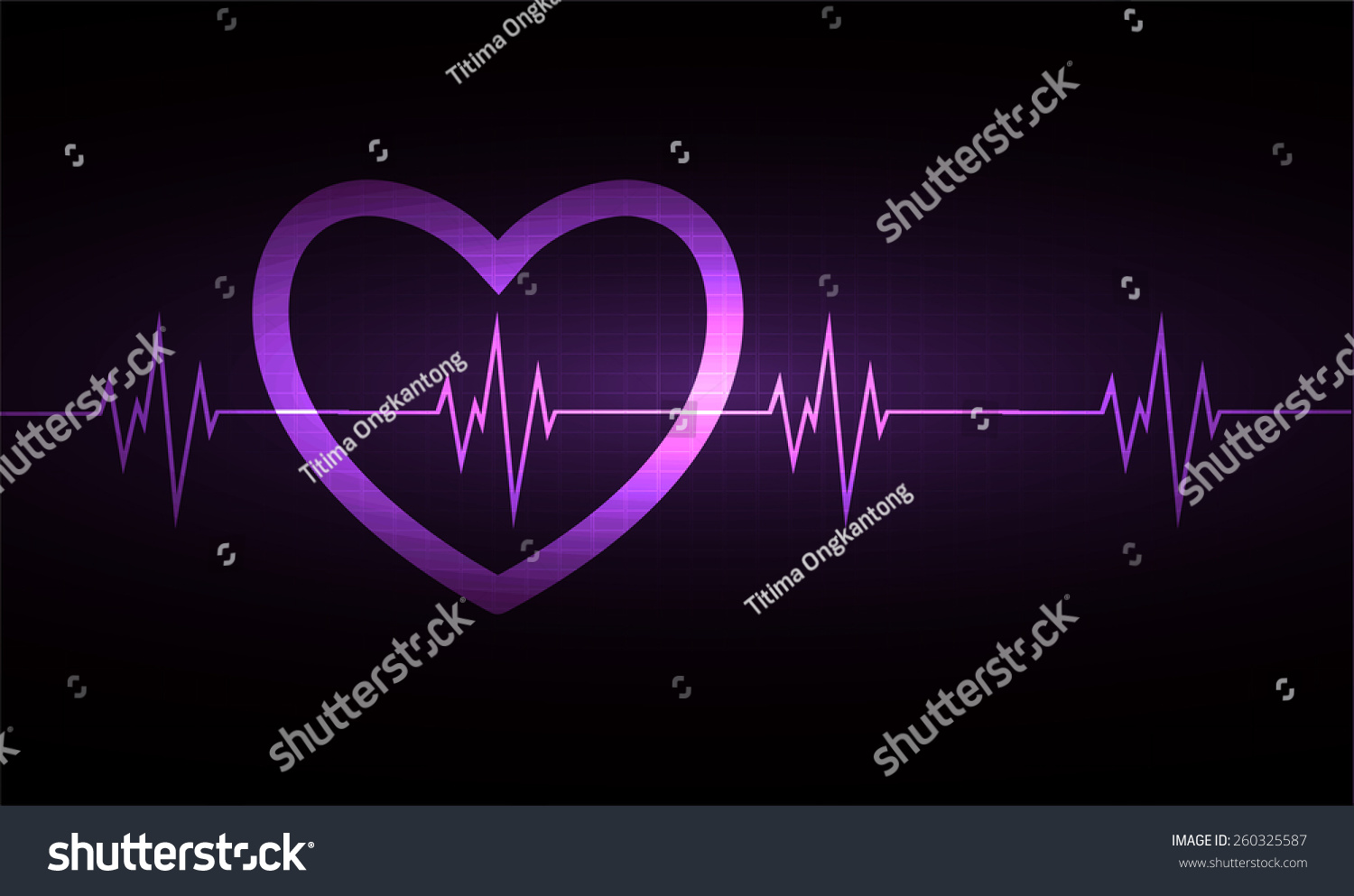 Heart Pulse Monitor With Signal Heart Beat Royalty Free Stock Vector 260325587 3578