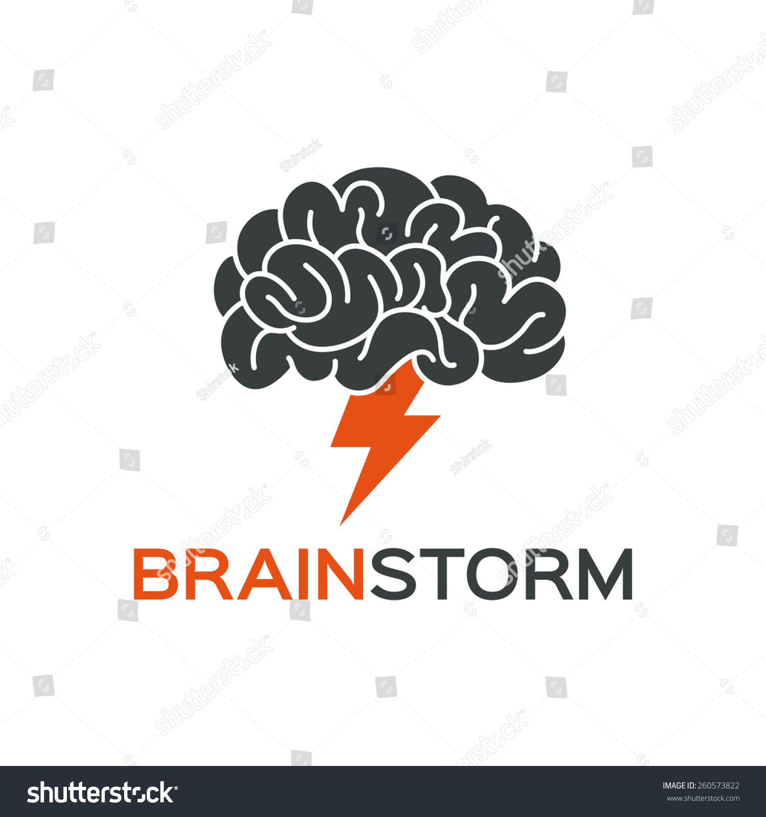 Brainstorming creative idea abstract icon. #260573822
