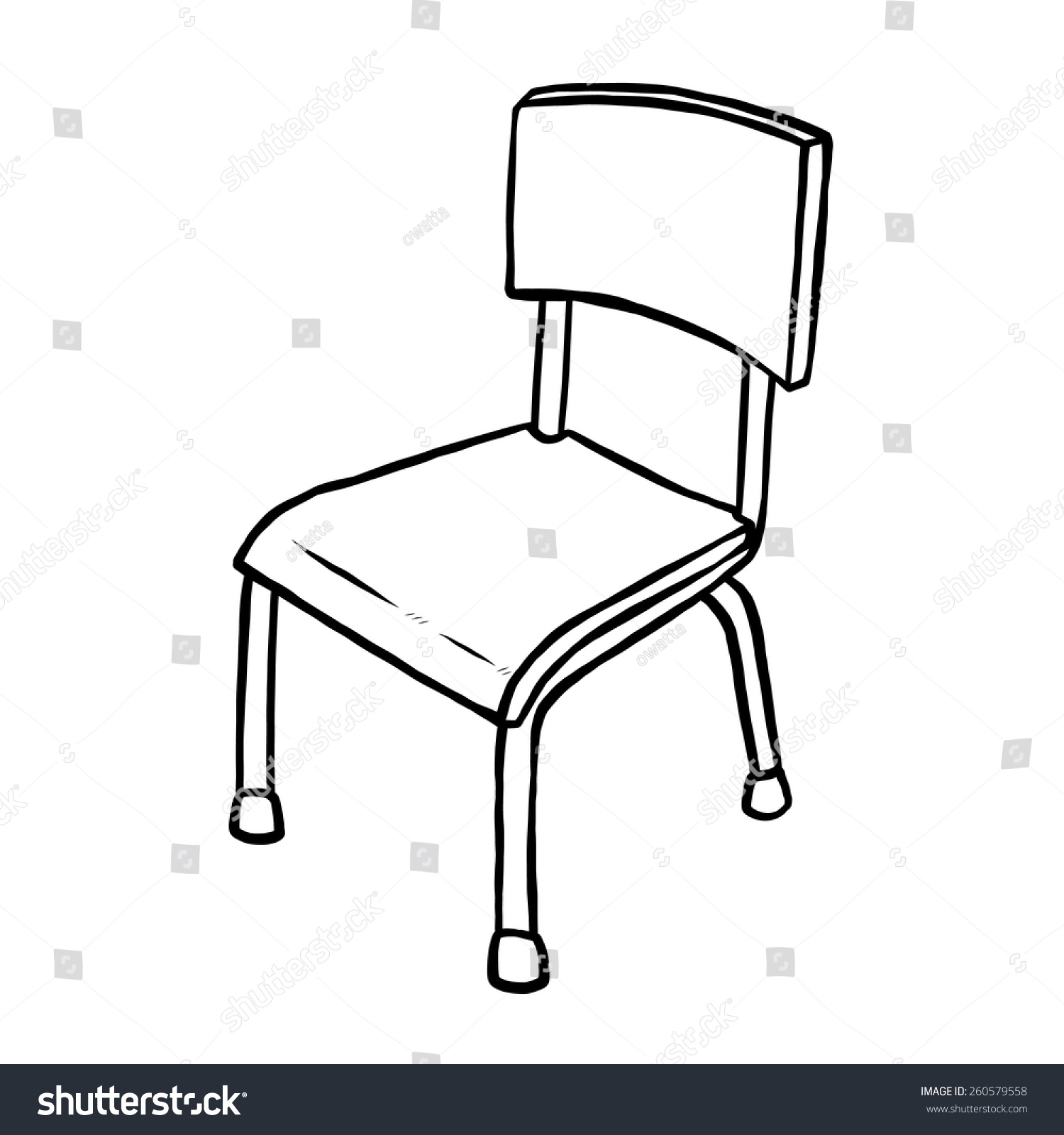 Black And White Chair Cartoon