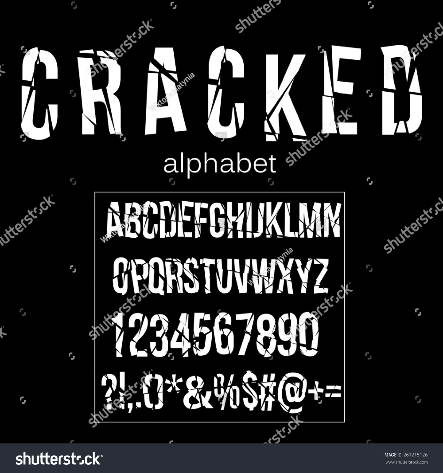 Cracked alphabet - Royalty Free Stock Photo 261215126 - Avopix.com