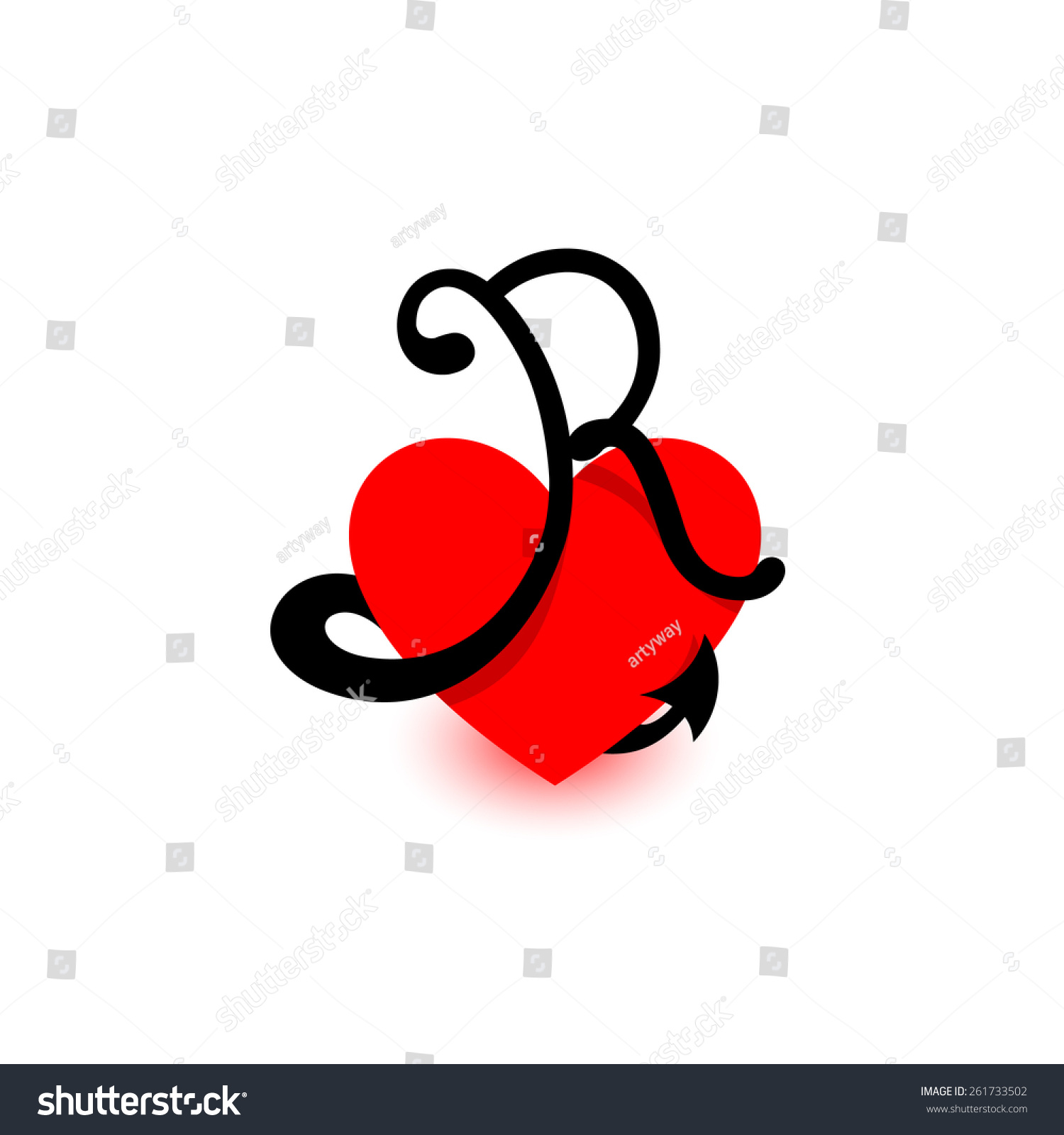 Logo Heart Letter R Beautiful Vector Love Logo Royalty Free Stock Vector Avopix Com