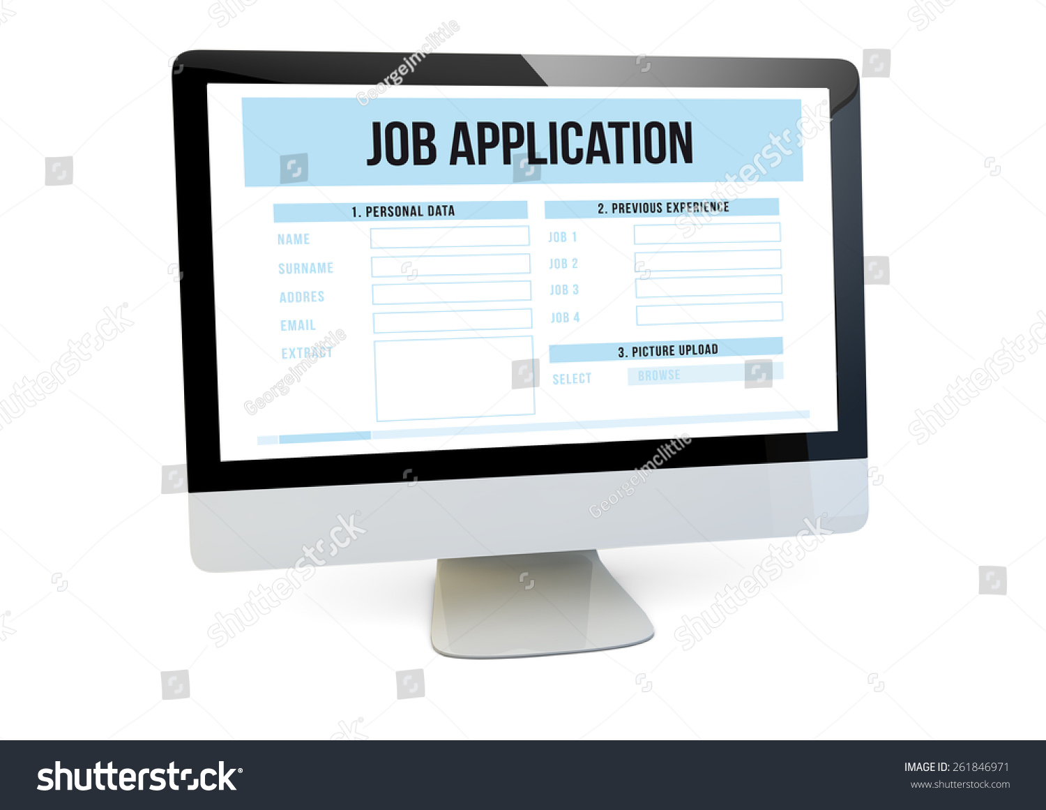 modern job search online concept: render of a - Royalty Free Stock Photo 261846971 - Avopix.com