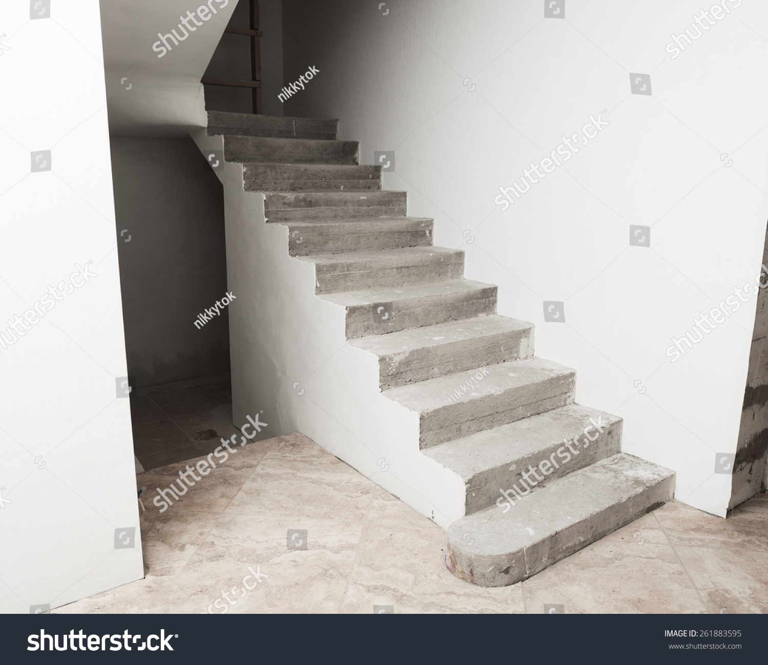 concrete staircase under construction #261883595