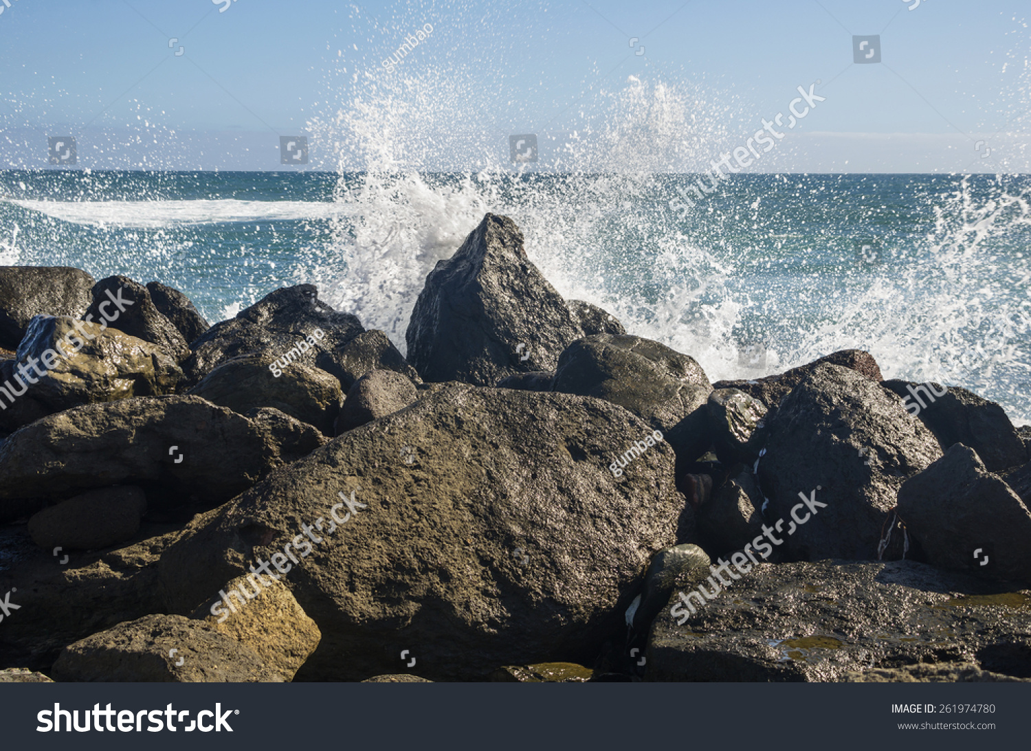 The coast of Atlantic ocean, Gran Canaria, Canary islands, Spain #261974780