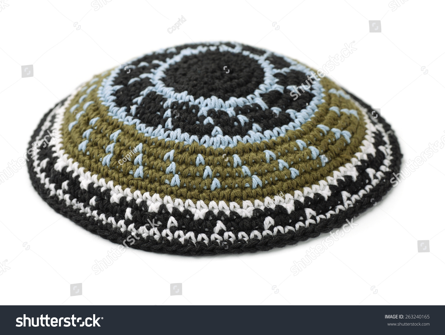 Kippah - traditional jewish headwear isolated on white #263240165