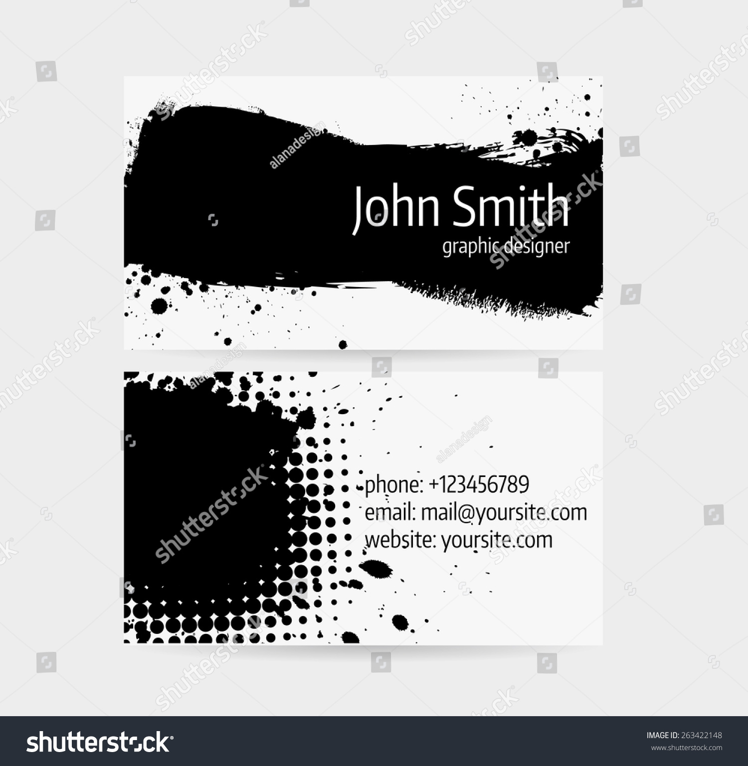 Business Card Template Front And Back Side Royalty Free Stock Vector 263422148 3849