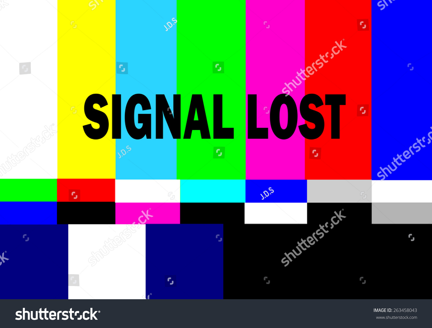 retro television test pattern with signal lost message #263458043