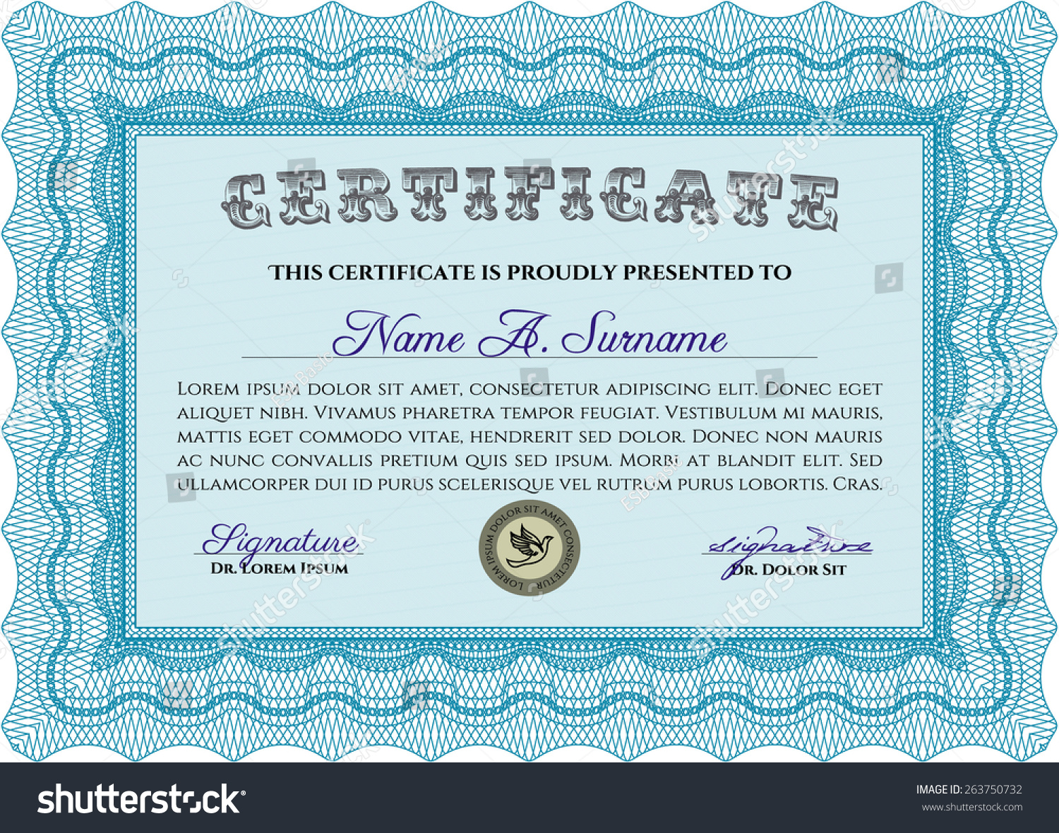 Sky blue certificate or diploma template with - Royalty Free Stock ...