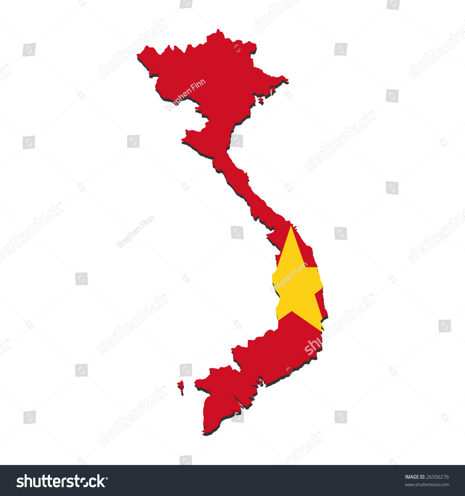 map of vietnam and vietnamese flag illustration - Royalty Free Stock ...