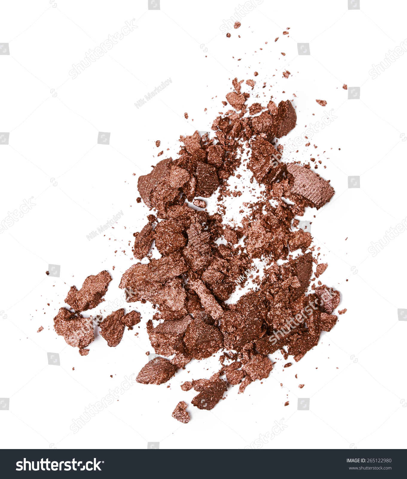 Crushed brown eye shadow isolated on white background #265122980
