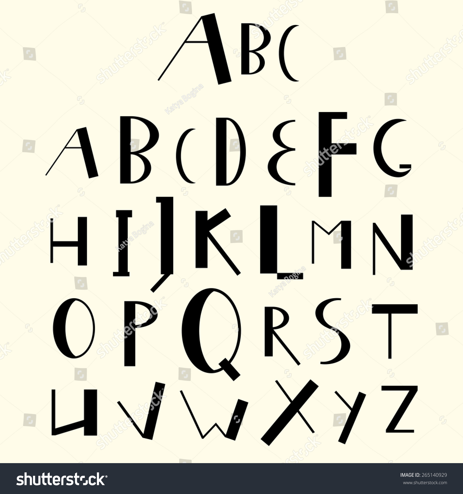 Vector cute english uppercase alphabet. - Royalty Free Stock Vector ...