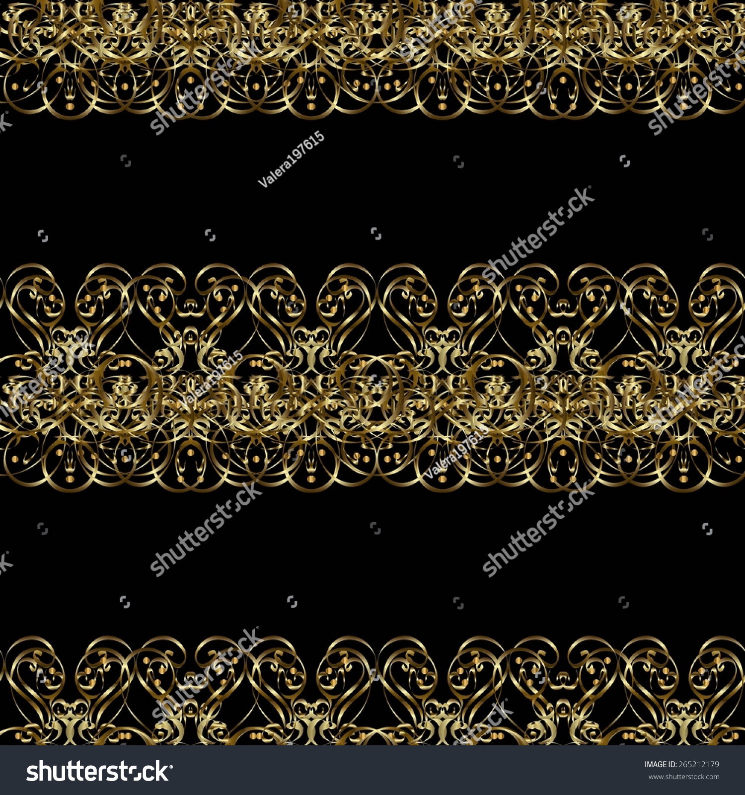 Seamless abstract background with repeating elements. Elegant vector classic pattern. And golden pattern. #265212179